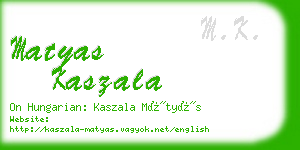 matyas kaszala business card